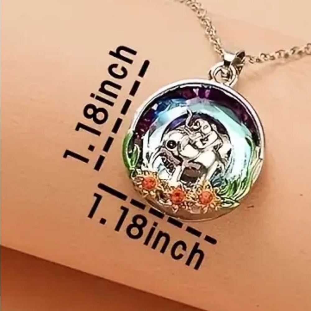 Silver Mommy and baby elephant Pendant Necklace - Picture 5 of 5